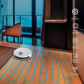 Aspirator roboti cu autogolire MAGNUM MAX, Li-ion 3200 mAh, 42W, SMART, 3000 Pa, 0.24 l, Wi-Fi, Control vocal, Curatare uscata si umeda, Programare, HEPA, Recunoastere camera, Alb