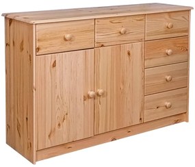 Servanta cu 6 sertare, 113x35x73 cm, lemn masiv de pin 1, Maro