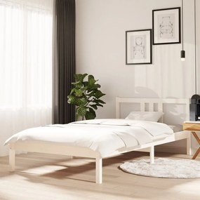 814875 vidaXL Cadru de pat, alb, 100x200 cm, lemn masiv de pin