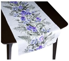 Traversă de masă Bellatex Panseluțe violet, 50 x 180 cm, 50 x 180 cm