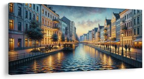 Tablou faleză luminată de seară