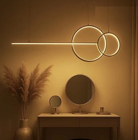 Lustra aurie inelara LED Range 120cm