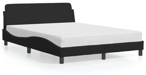 373194 vidaXL Cadru de pat cu tăblie, negru, 140x200 cm, catifea