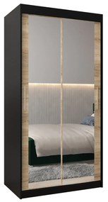 Dulap de haine 100 cm Toki 3 (negru mat + stejar sonoma). 1065048