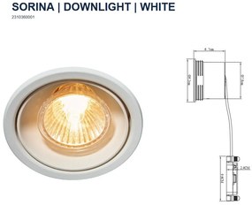 Spot incastrabil directionabil Sorina alb