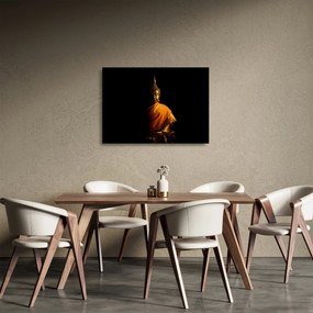Tablou pe sticlă - Statuia lui Buddha de aur (70x50 cm)