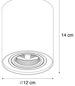 Spotlight modern de tavan negru, rotativ și înclinabil AR70 - Rondoo Up