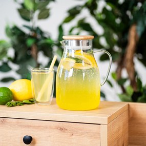Carafă de sticlă cu capac 4Home BambooHot&Cool, 1,7 l