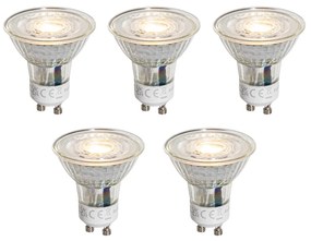 Set de 5 becuri LED GU10 50mm reglabile, clare, 4,9W, 500 lm, 2700K