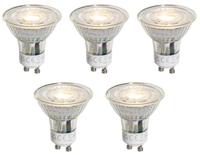 Set de 5 becuri LED GU10 50mm reglabile, clare, 4,9W, 500 lm, 2700K