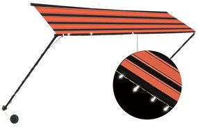 Copertina retractabila cu LED, portocaliu si maro, 300 x 150 cm portocaliu si maro, 300 x 150 cm