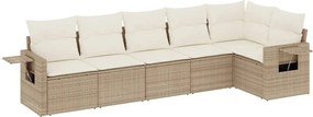 vidaXL Set canapele de grădină cu perne, 6 piese, bej, poliratan