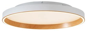 Plafonieră de design albă cu lemn 60cm incl. LED cu comutator cu 3 căi - Ingo