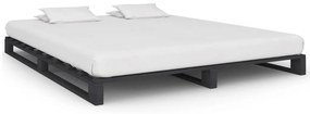 285252 vidaXL Cadru de pat din paleți, gri, 160 x 200 cm, lemn masiv de pin