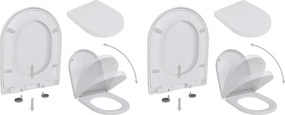 vidaXL Capace WC cu închidere silențioasă, 2 buc., alb, plastic