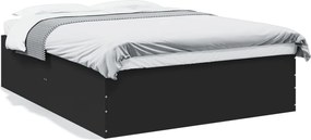 vidaXL Cadru de pat, negru, 160x200 cm, lemn prelucrat