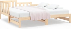vidaXL Pat de zi extensibil, 2x(90x200) cm, lemn masiv de pin