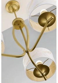 Jupiter 2109 - Lustru pe tijă KASZMIR 3xE27/15W/230V alb/auriu/decor de marmură