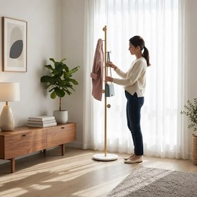 Cuier din metal ,culoare gold-alb,170x32 cm