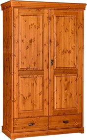 Dulap lemn masiv natur Florence, 132 × 62 × 218 cm