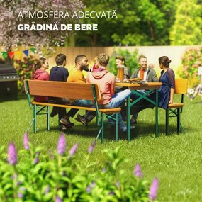 Set de masă pentru bere PRAKTIK cu spătar, 170cm, maro Jurhan