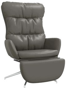 3097582 vidaXL Scaun relaxare cu taburet maro piele naturală/piele ecologică