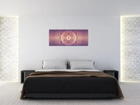 Tablou - Mandala pe gradient violet (120x50 cm)