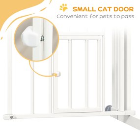 Uşa de siguranţă PawHut Pressure Fit , uşa pentru câini, bariere pentru animale de companie cu ușă mică pentru pisici, sistem de închidere automată