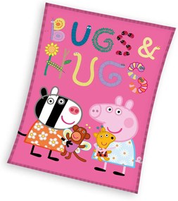 Purcelușa Peppa Bugs&amp;Hugs pătură polar coral fleece 110x140cm