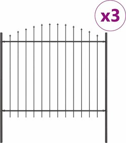 vidaXL Gard de Grădină 3 pcs Gri 170 x 190 cm