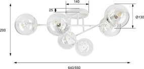 Lustră aplicată MALENA 6xE14/5W/230V alb/transparent