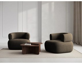 Fotoliu maro cu tapițerie din țesătură bouclé Jenny – Micadoni Home