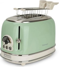 Prajitor de paine Ariete VINTAGE 0155/04, 810W, 2 felii, 3 functii, 6 trepte, Tava firimituri detasabila, Verde