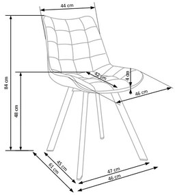 Scaun de bucaterie Jordan, gri/negru