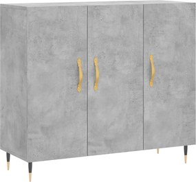 vidaXL Dulap, gri beton, 90x34x80 cm, lemn compozit