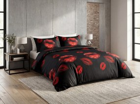 Lenjerie de pat din microfibra RED KISS negru Dimensiune lenjerie de pat: 70 x 80 cm | 140 x 200 cm