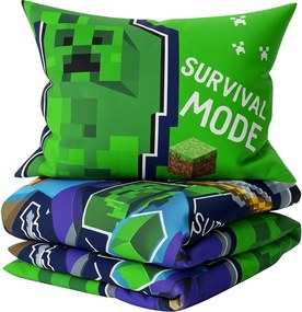 Lenjerie de pat pentru copii MINECRAFT MOOD colorata Dimensiune lenjerie de pat: 70 x 80 cm | 140 x 200 cm