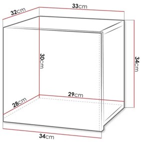 Dulap de perete CALABRINI 34x34 cm negru