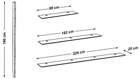 Sistem modular de rafturi alb 224x190 cm Bridge – Tenzo