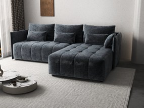 Colțar extensibil dumonde cu ladă de depozitare si sezut confortabil din spuma high-density, Malta Euphoria Grafit II 235x185 cm