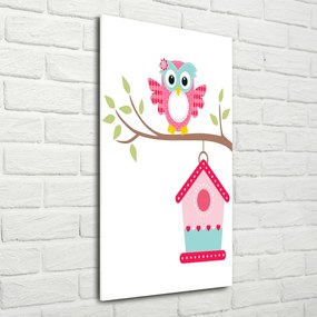 Imagine de sticlă Owl pe o ramură