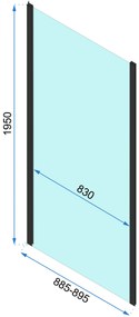 Cabina dus de colt Rapid Slide Negru 100x90cm, Rea