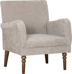 HOMCOM Fotoliu de salon, 1 loc cu spătar înalt, cotiere, șezut lat, picioare din lemn de hevea, material cu aspect de in, gri | Aosom Romania