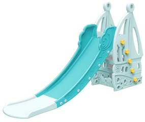 Tobogan Pentru Copii NOVOKIDS™ Nala Castle , Pentru Interior si Exterior, 185 centimetri panta alunecare, Maxim 40 Kg, Model Castel , Albastru