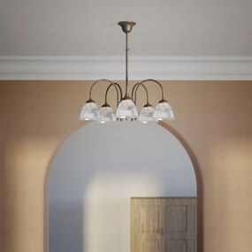 Candelabru stil neoclasic din alama si sticla Elide