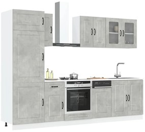 vidaXL Set dulapuri de bucătărie 8 piese „Kalmar” gri beton Lemn