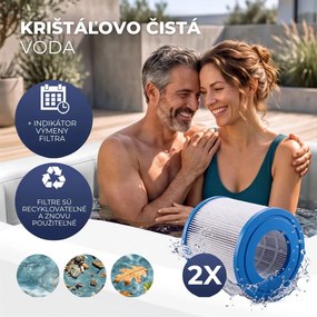 Cadă cu hidromasaj gonflabilă OASIS pentru 6 persoane, pătrată, neagră Casaria