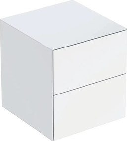 Dulap mediu suspendat Geberit One alb lucios cu 2 sertare 45 cm