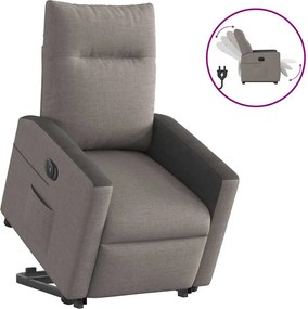 vidaXL Fotoliu electric rabatabil cu ridicare, gri taupe, textil