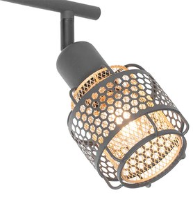 Plafoniera de design neagra cu auriu cu 2 lumini - Noud